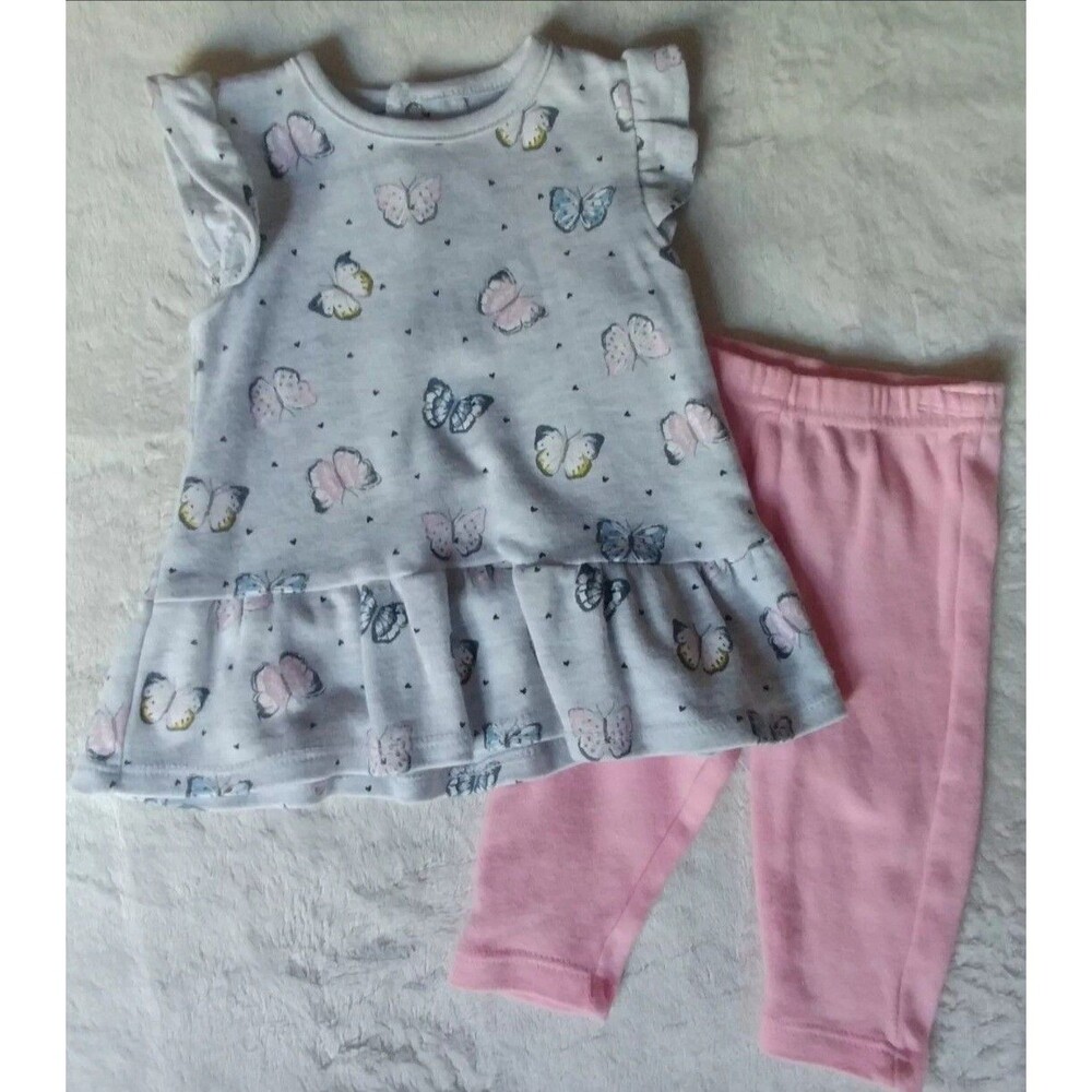 shirt and pants 0 to 3 months Girls Rene Rofe short sleeve butterfly infant baby